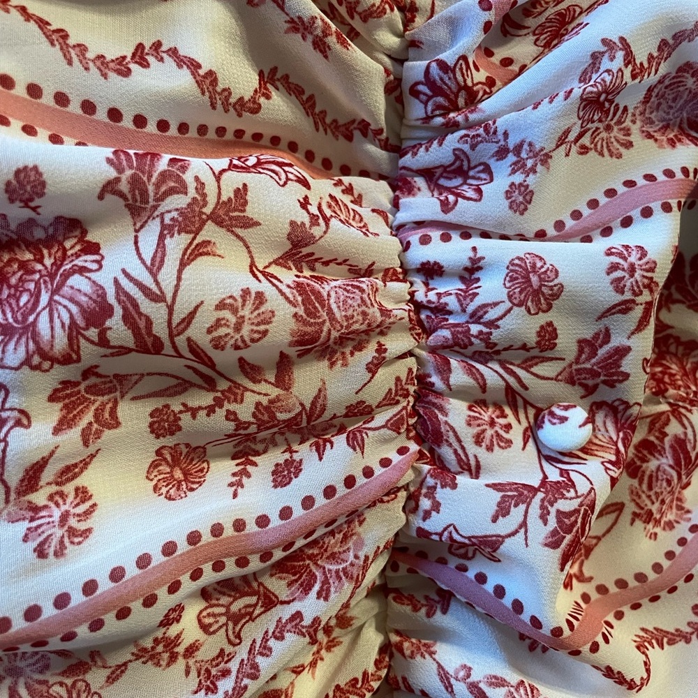 Justify Red and White Patterned High Low  boho dress - Picture 11 of 13